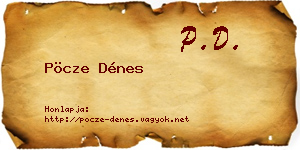 Pöcze Dénes névjegykártya